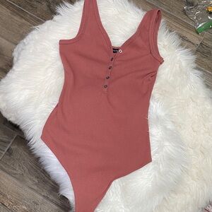 Abercrombie & Fitch Bodysuit in Warm Pink, size medium